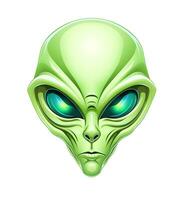 groen buitenaards wezen gezicht geïsoleerd Aan wit achtergrondgeluid foto