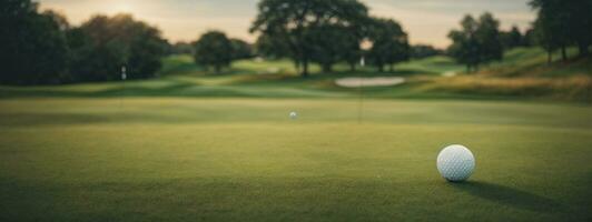 golfbal Aan Cursus. ai gegenereerd foto