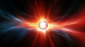 dynamisch uitbeelding neutron ster straling balken. generatief ai foto
