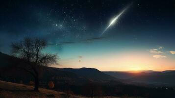 hemel- fenomeen komeet. generatief ai foto