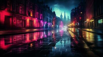 neon noir reflecties, ai generatief foto