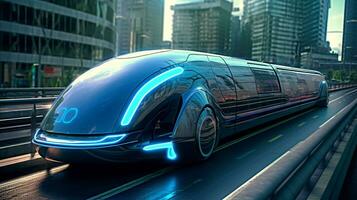 generatief ai, reis naar morgen, futuristische vervoer foto