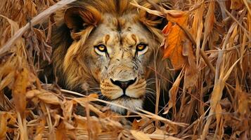 meesterschap van verhulling de leeuw camouflage foto