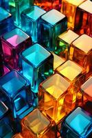 kleurrijk glas 3d voorwerp net zo een abstract behang achtergrond foto