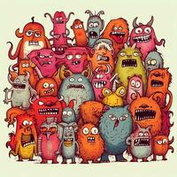 grappig monsters tekening illustratie foto