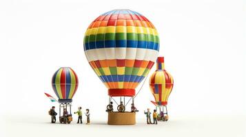 weergeven een 3d miniatuur traditioneel heet lucht ballon. generatief ai foto