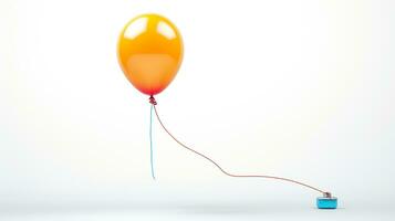 weergeven een 3d miniatuur vastgebonden ballon. generatief ai foto