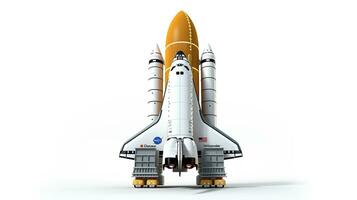 weergeven een 3d miniatuur ruimte shuttle uitdager. generatief ai foto