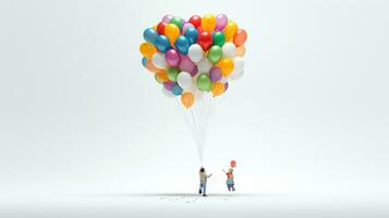 weergeven een 3d miniatuur ballon. generatief ai foto