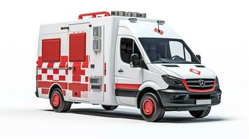 weergeven een 3d miniatuur ambulance. generatief ai foto