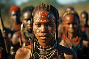 traditioneel zulu mensen zuiden Afrika binnen een Afrikaanse stam foto