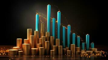 financieel groei diagram tonen naar boven neiging in winsten foto