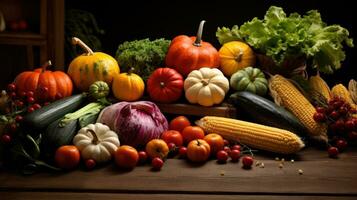 oogst seizoen, hoorn des overvloeds, fruit, groenten, boeren markt foto