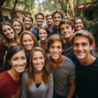 vrienden en familie nemen een groep foto