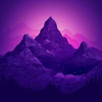 Purper berg silhouet illustratie foto