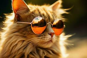 geavanceerde kat elegant bril. genereren ai foto