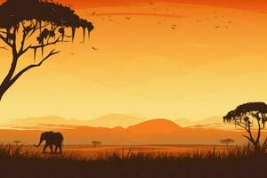 majestueus olifant Afrikaanse savanne. genereren ai foto