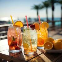 strand viering met verfrissend drankjes foto