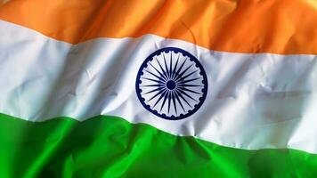 Indisch vlag golvend in de wind. ai generatief foto