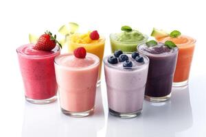 hyper realistisch kwaliteit van fruit smoothies ai gegenereerd foto