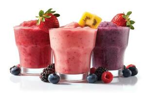 hyper realistisch kwaliteit van fruit smoothies ai gegenereerd foto