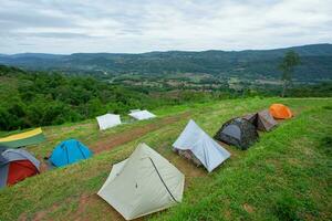 berg camping plaats na thon dorp, na phueng kantonrechter, na haeo wijk loei, Thailand foto