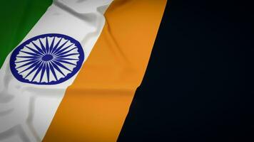 de Indië vlag Aan zwart achtergrond 3d renderen foto