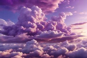 Purper wolken achtergrond, wolken achtergrond, generatief ai foto