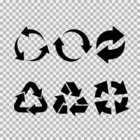 recycling vlak vector pictogrammen set. pijlen vlak vector pictogrammen reeks foto