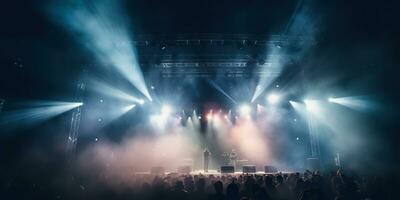 ai gegenereerd. ai generatief. stadium tafereel evenement nacht leven concep tonen spotlight prestatie achtergrond. grafisch kunst foto