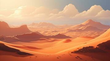 mysterieus woestijn landschap met zand duinen foto