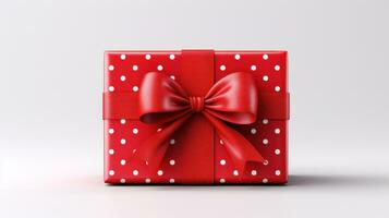 rood geschenk doos met een lint en boog foto