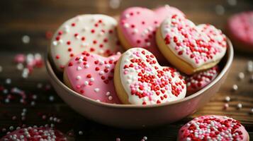 Valentijnsdag dag-thema koekjes met hagelslag foto