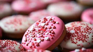 Valentijnsdag dag-thema koekjes met hagelslag foto