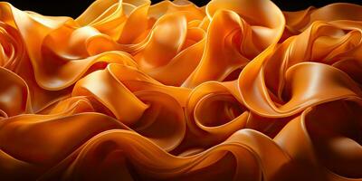 ai gegenereerd. ai generatief. eigengemaakt klassiek Italiaans spaghetti pasta tagliatelle noodle top visie abstract voedsel achtergrond. grafisch kunst foto