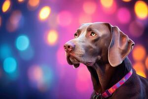 detailopname van schattig hond met mooi bokeh achtergrond, generatief ai illustratie foto