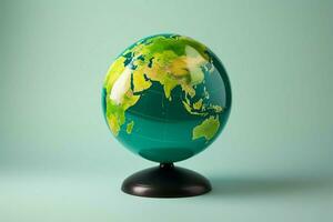 groen wereldbol Aan geïsoleerd achtergrond, aarde dag, behoud, en milieu concept ai gegenereerd foto