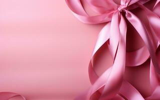 nationaal borst kanker bewustzijn maand. poster roze lint foto