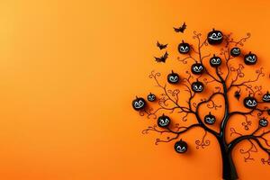 top visie foto van halloween decoratie Aan geïsoleerd achtergrond, generatief ai