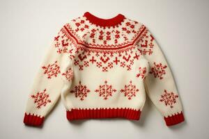 gebreid lelijk Kerstmis trui illustratie, generatief ai foto