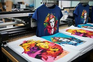 polyprint dtg t-shirt het drukken machine. generatief door ai foto