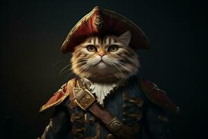 van katten piraat avontuur in 3d. generatief door ai foto