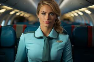 de vitaal rol van Dames in de stewardess beroep. generatief door ai foto