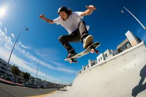 de pad naar beheersen straat skateboarden vaardigheden. generatief door ai foto