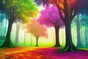 kleurrijk boom natuurlijk landschap magie stijl tafereel foto