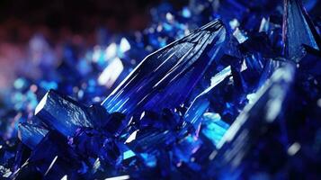 hypergedetailleerd Kristallen van azuriet. Koninklijk blauw azuriet mineraal steen. ai gegenereerd foto