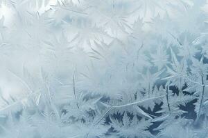 een vorst patroon Aan een ruit. ijs Kristallen of verkoudheid winter achtergrond. generatief ai foto
