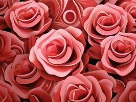 roos bloem achtergrond ontwerp, rood rozen Aan zwart achtergrond. ai gegenereerd vrij foto