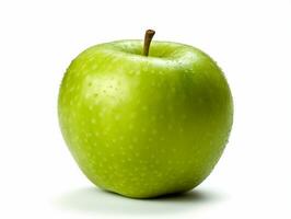 groen appel geïsoleerd Aan wit achtergrond .generatief ai. foto