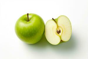 groen appel geïsoleerd Aan wit achtergrond.generatief ai. foto